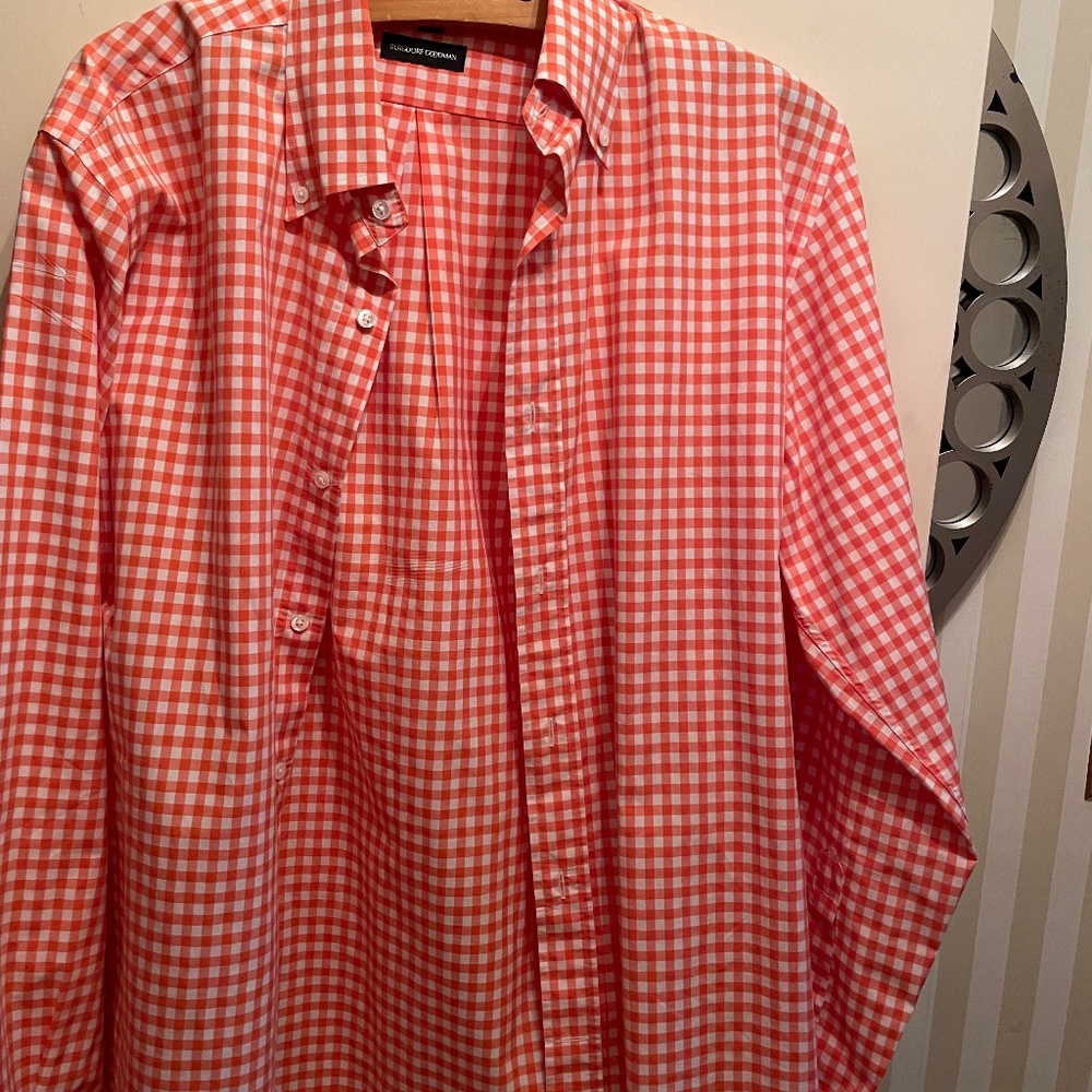 Bergdorf Goodman Checkered Men's Shirt, Med